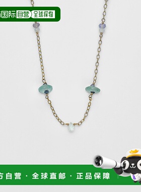 1h可退 日本直邮agete 阿卡朵 女士天然石项链 蓝绿色系 多层次搭