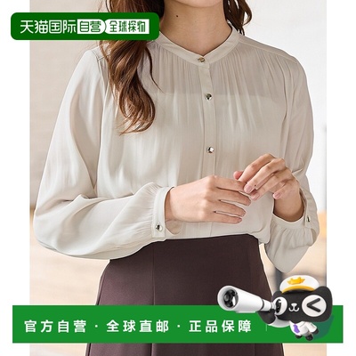 1h可退 日本直邮GLACIER 女士宽松缎面垂感衬衫 长袖工作装 67361
