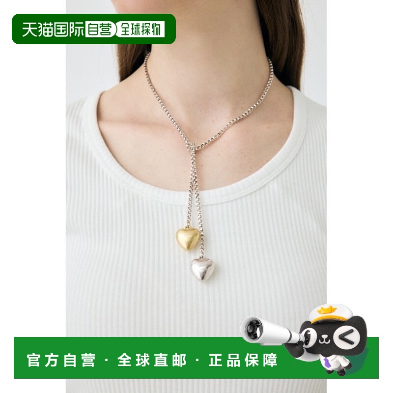 1h可退 日本直邮MOUSSY 女士 双心设计 项链 可调节长度 010IA256