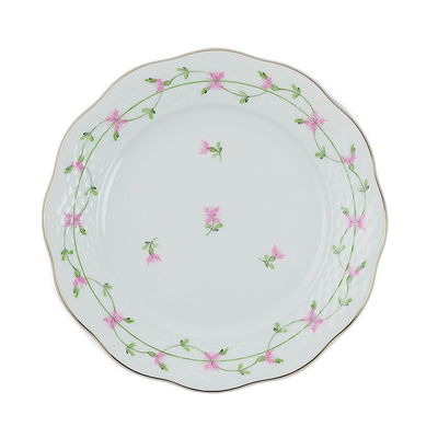 日本直邮HEREND海兰德粉色矢车菊19cm盘子手绘陶瓷餐盘欧式家用