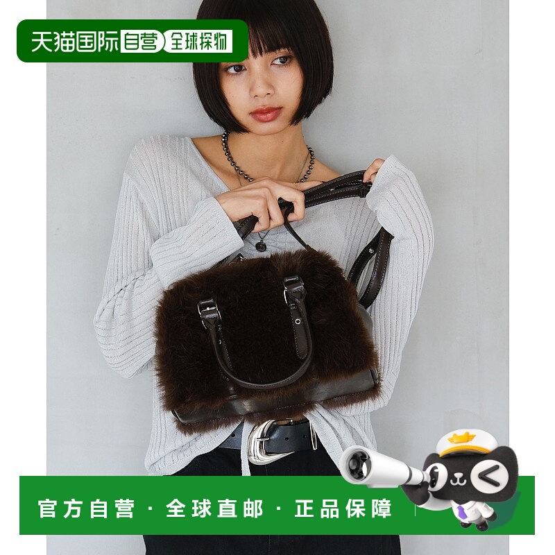 1h可退 日本直邮PAGEBOY 女装 仿毛绒材质2WAY波士顿包 手提肩背