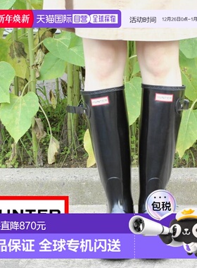 日本直邮HUNTER 雨靴 女士 原创高筒光泽 WMN ORG 高筒光泽 黑色