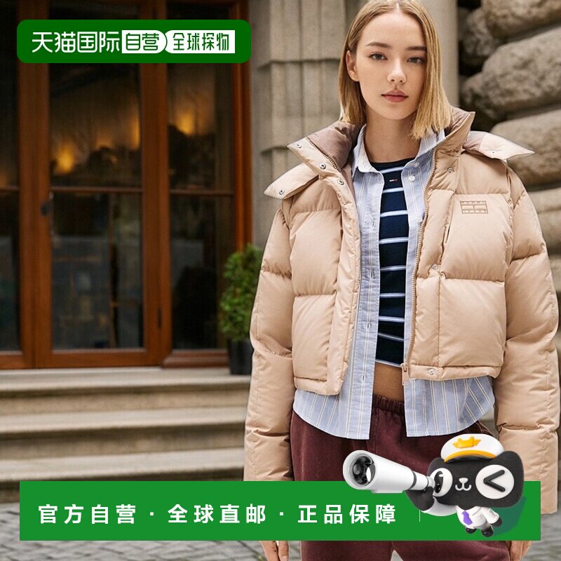 1h可退 日本直邮TOMMY JEANS 女士 短款绗缝夹克 可拆卸连帽  DW2