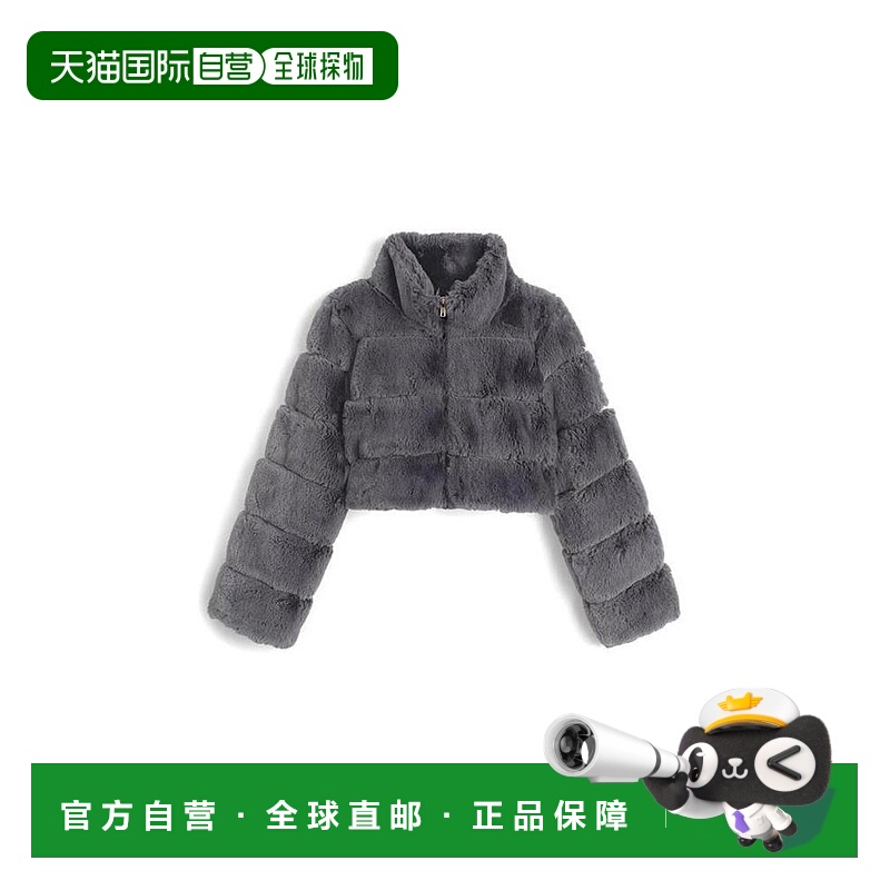 日本直邮日潮 GRL仿毛短款横条纹毛绒外套on350