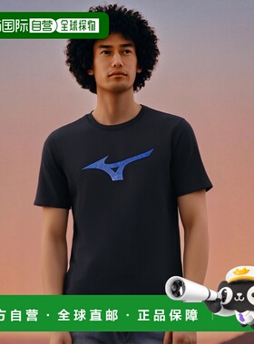 【日本直邮】美津浓Mizuno男士短袖T恤LOGO图案32MA1513黑色S