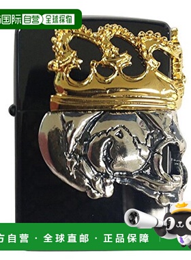 【日本直邮】ZIPPO之宝打火机黑色三面立体骷髅王冠BBZ-スカルKA2