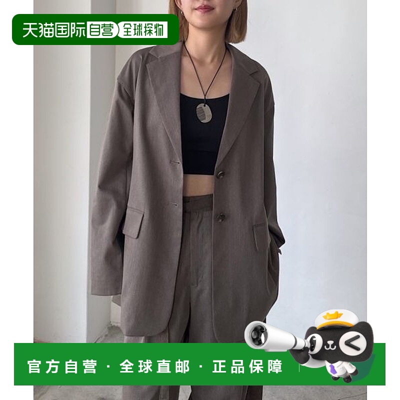 1h可退 日本直邮PAGEBOY 女士 春款宽松格纹混纺西装外套 斜纹后
