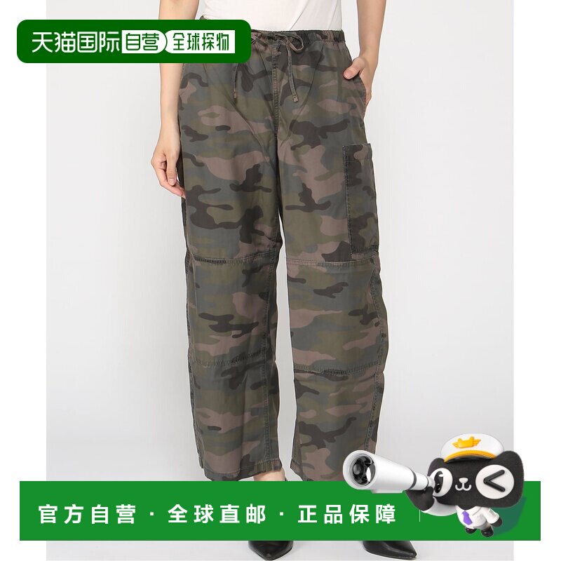 日本直邮GAP 女士中腰斜纹布松紧腰桶型工装裤图片