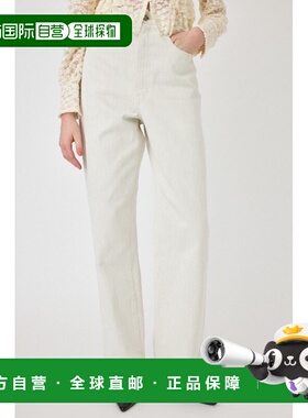 1h可退 日本直邮MOUSSY 女士高腰宽松直筒白色牛仔裤 010ISS11359