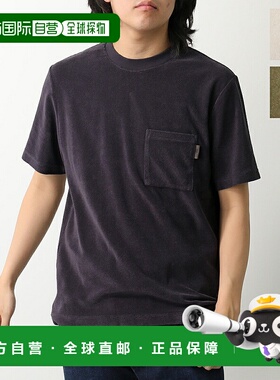 日本直邮HERNO T恤 JG000226U 50081 男士海绵效果圆领短袖金属标