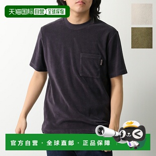 日本直邮HERNO T恤 JG000226U 50081 男士海绵效果圆领短袖金属标