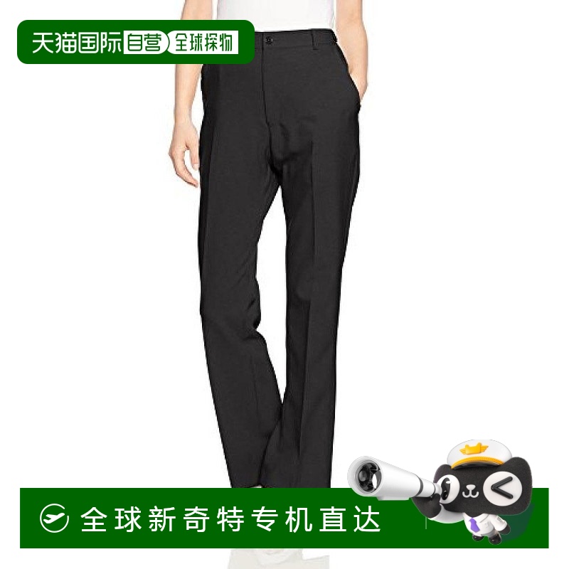 【日本直邮】美津浓女式长裤修身弹性可工业清洗双口袋腰带调整黑