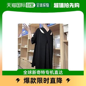 【日本直邮】Miniministore女士黑色上装T恤长款百搭时尚耐看经典