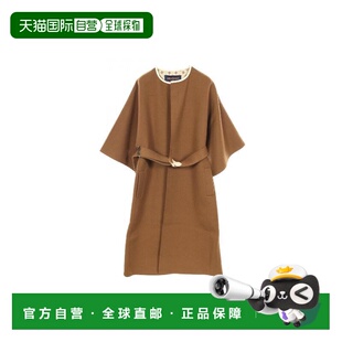 日本直邮中古LV路易威登女A级95新coat风衣外套羊毛外套棕色