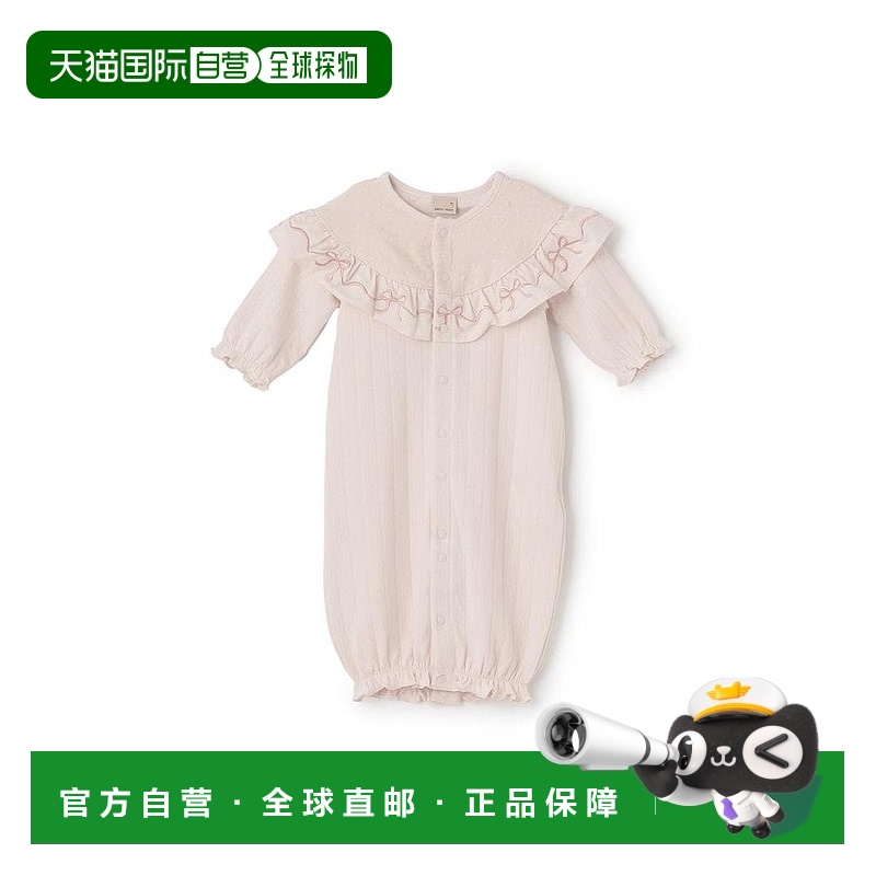 日本直邮日潮 petit main 荷叶边刺绣拼接2WAY连体衣 9653541