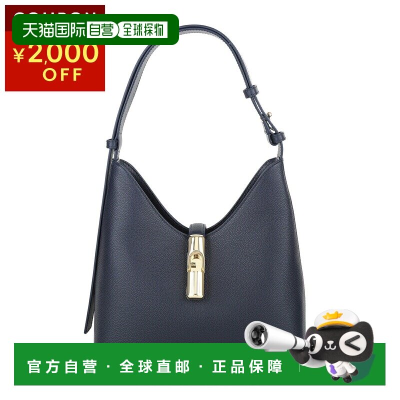 日本直邮芙拉手提包 FURLA Goccia 女士深蓝色斜挎包单肩包