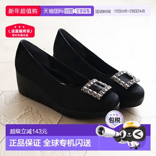 日本直邮First Contact 女士厚底坡跟高跟鞋舒适行走5.5厘米鞋跟3