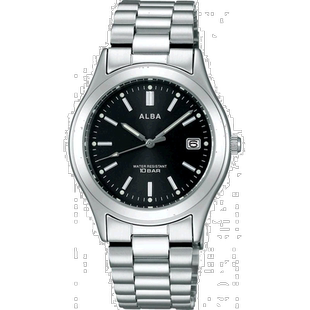 SEIKO精工alba雅柏男士手表时尚简约潮流手表男男表纯银