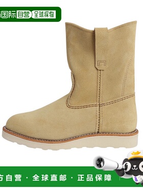 1h可退 日本直邮RED WING 男装 9英寸白底Pecos工装靴 粗犷皮质拉