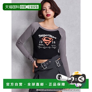 1h可退 日本直邮GYDA 女装 SUPERMAN联名2WAY宽松短款圆领T恤 072