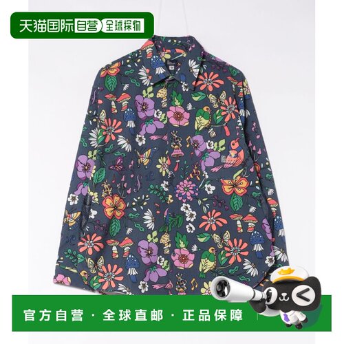 日本直邮go slow caravan 男女同款 弹力棉感印花工装衬衫 702681