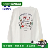 T恤纯棉16码 日本直邮Gerry 男女通用长袖 针织面料胸前刺绣品牌标