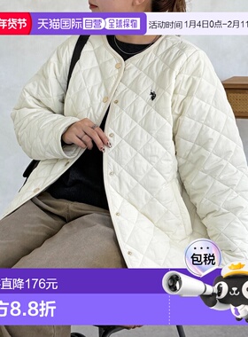 1h可退 日本直邮U.S. POLO ASSN. 女装 轻量菱格纹夹克 无领设计