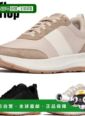 日本直邮FitFlop 女士 F-MODE FLOW 绒面革拼接厚底运动鞋低帮简