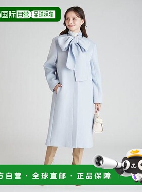 1h可退 日本直邮CELFORD 附蝴蝶结围巾无领大衣披肩