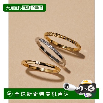 日本直邮《WEB限定》金属过敏适用不锈钢混合3连环 ear PAPILLONN