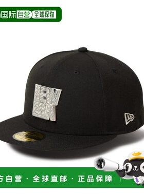 日本直邮NEW ERA 59FIFTY 线石徽章纽埃拉logo帽子 黑色