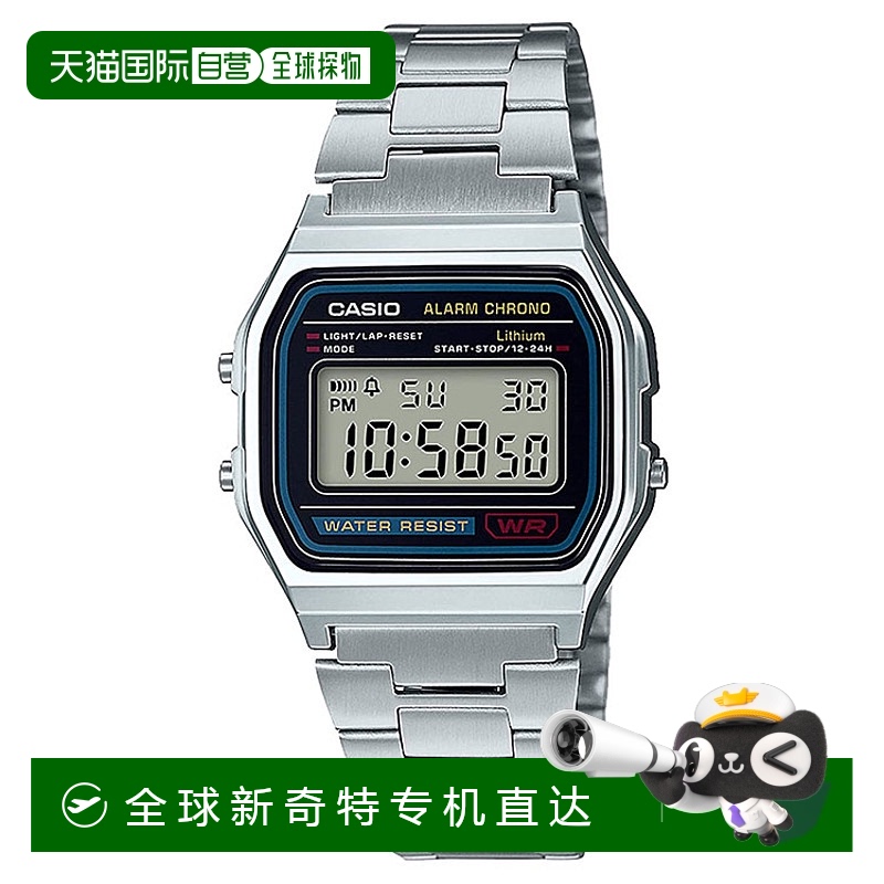 日本直邮卡西欧系列标准卡西欧CASIO电子表金属表带腕表A158WA-1J