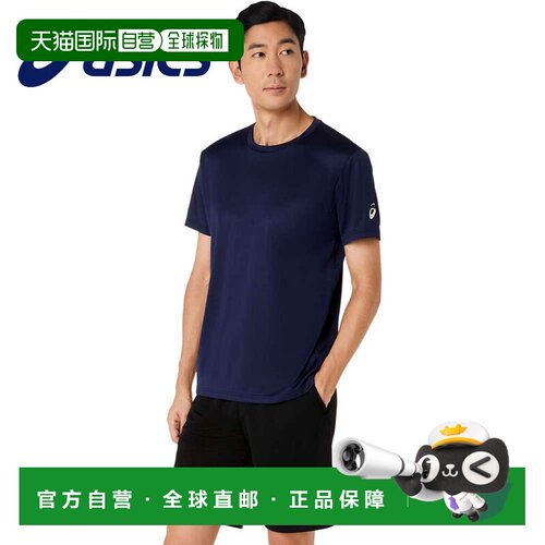 日本直邮ASICS 男士短袖T恤 2033C174 吸汗速干 聚酯纤维 跑步训