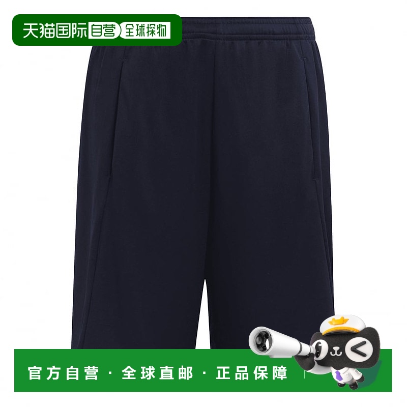 日本直邮adidas 童装 纯色Logo印花中腰松紧腰五分短裤 儿童款 海