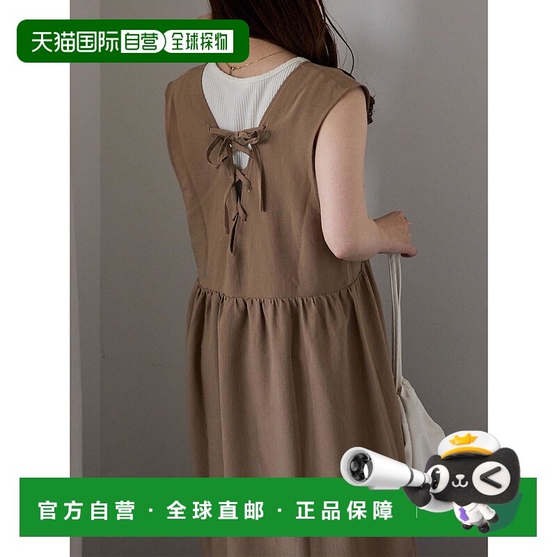 1h可退 日本直邮ehka sopo 女装 V领无袖连衣裙 背后系带设计 210