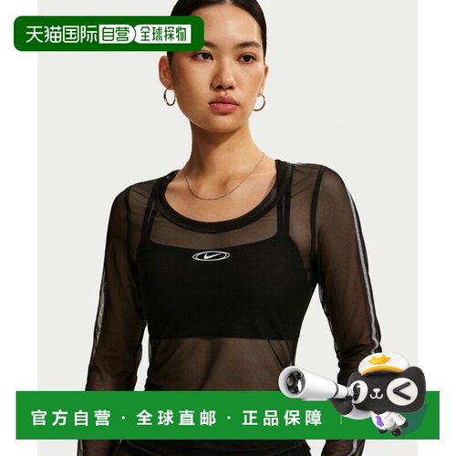 日本直邮Nike  AS W NK STREET SHEER LS 透视圆领长袖 T恤 女款