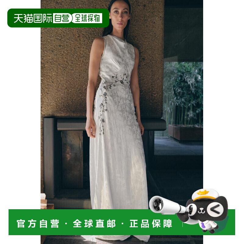 日本直邮Zara提花珠片亮片连衣裙长裙