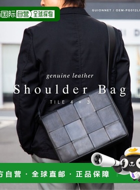 日本直邮Guionnet PG012LP TILE 4 BY 3 男士单肩包黑色商务休闲