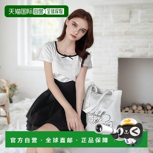 日本直邮日潮 michellmacaron piping neck logo T恤SOA0011