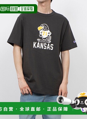 日本直邮 Champion 男士半袖T恤 C8-B355 黑色短袖