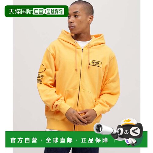 日本直邮AVIREX 50周年纪念 FADE WASH 拉链橙色夹克卫衣