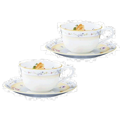 【日本直邮】Noritake则武 杯垫套装2套 220cc 黄色花纹 P59387A/
