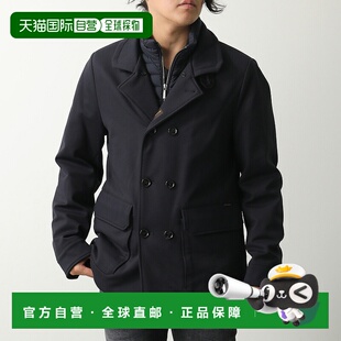 日本直邮MOORER BAS-TZ 男士双排扣夹克深蓝色