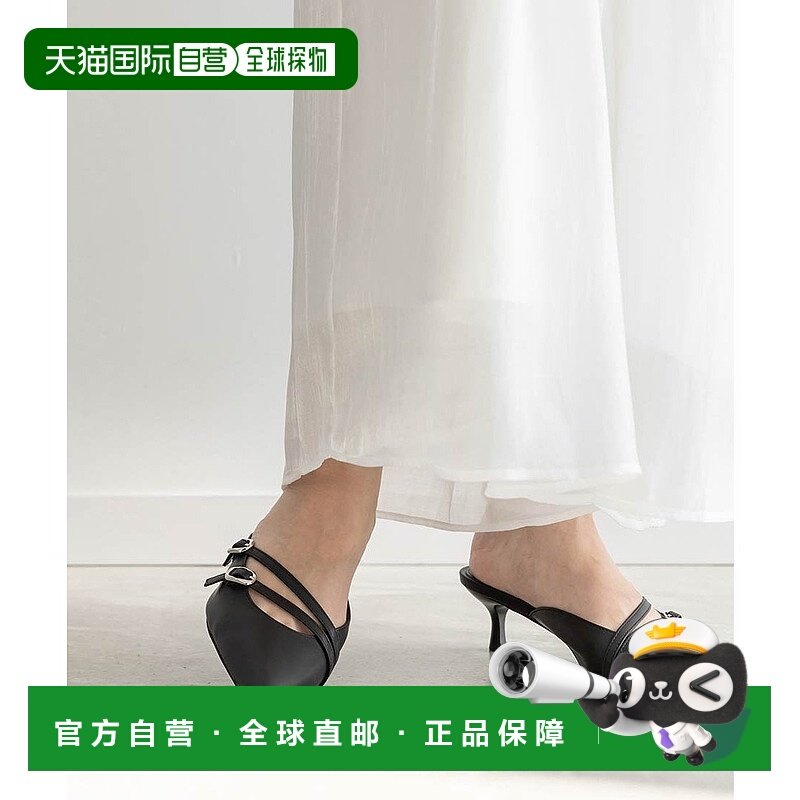 日本直邮RANDA 双带尖头穆勒高跟鞋 黑色 一脚蹬 RA041BW016153