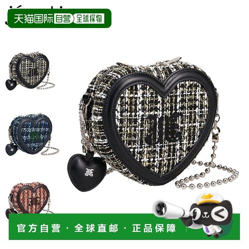 日本直邮Jouetie JJ 粗花呢单肩包女士轻便斜挎小巧心形黑色蓝色J