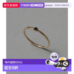 1h可退 日本直邮Lilas 女士 2mm圆形切割黑玛瑙 K10黄金戒指 2511