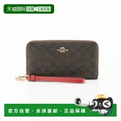 日本直邮COACH CW778新款 标志性手风琴圆形长款 钱包腕带