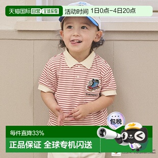 日本直邮品牌官方发货PETIT MAIN托马斯小火车男童休闲短袖Polo衫