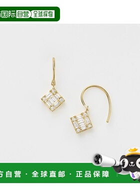 日本直邮日潮 agete 阿卡朵K18YG钻石耳钉黄色 均码耳环精致耳饰