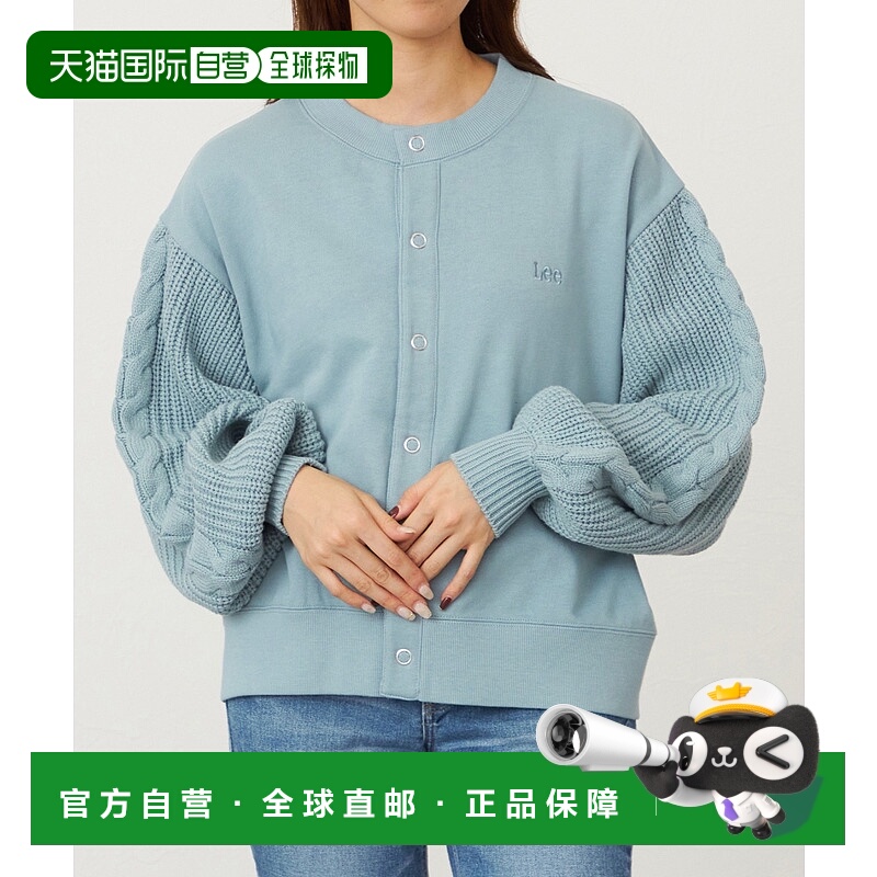 1h可退 日本直邮Lee女装宽松袖针织拼接半拉链短款卫衣 LT7175000